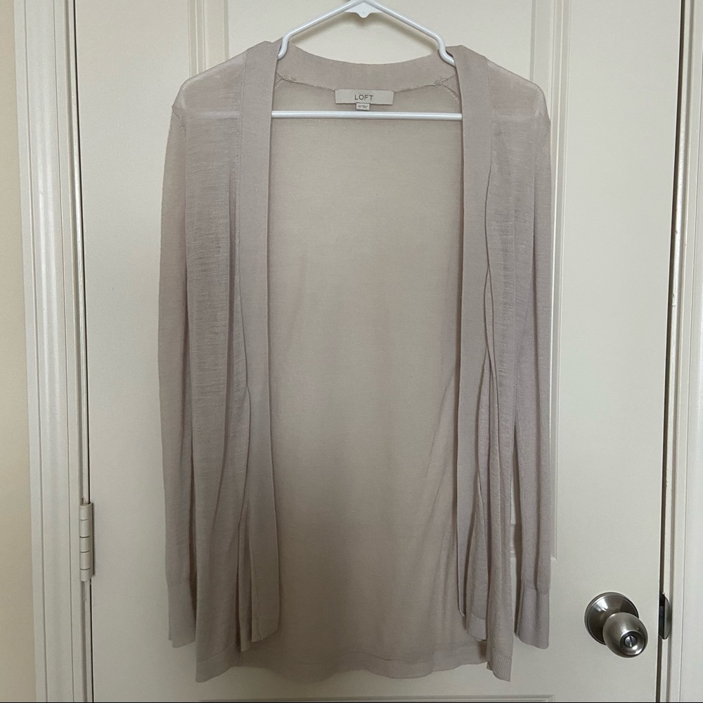 LOFT Sheer Cream Cardigan